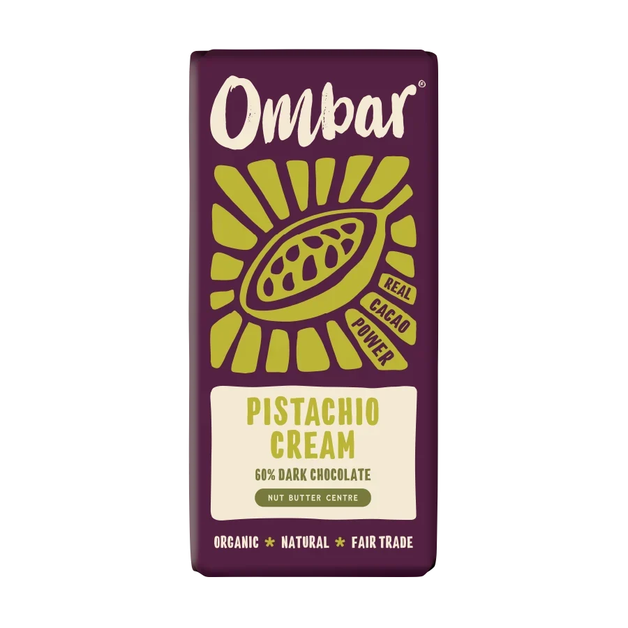 Ombar Organic Vegan Pistachio Centres 60% Dark Chocolate 70g