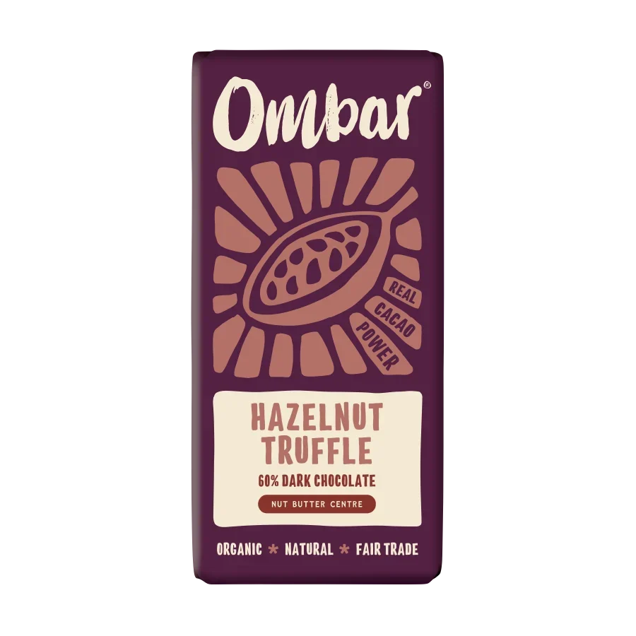 Ombar Centres Hazelnut Truffle Dark Chocolate Bar 70g