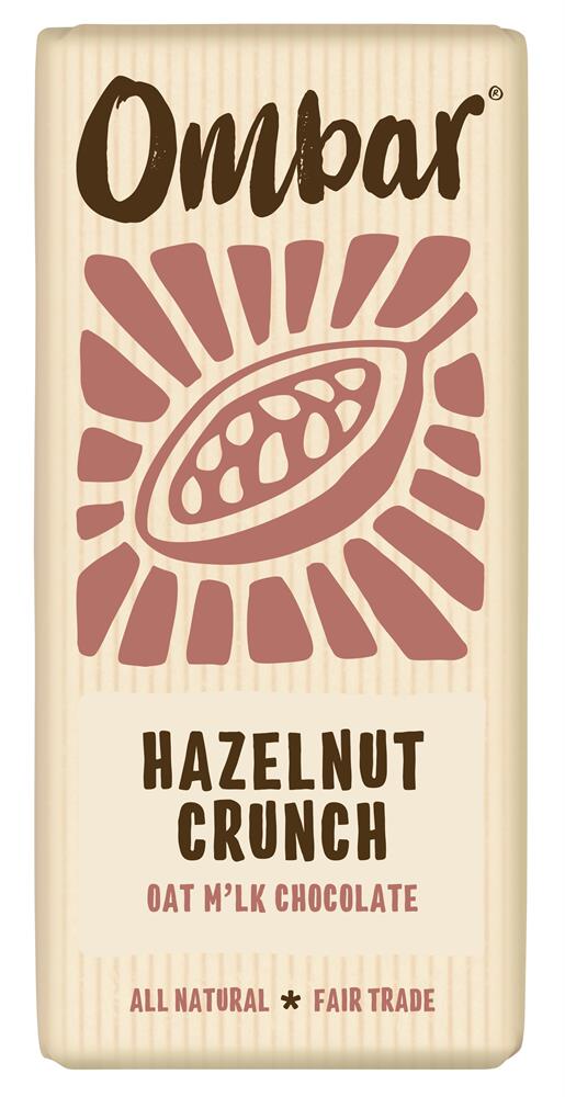 Ombar Oat M'lk Hazelnut Crunch Chocolate Bar 70g