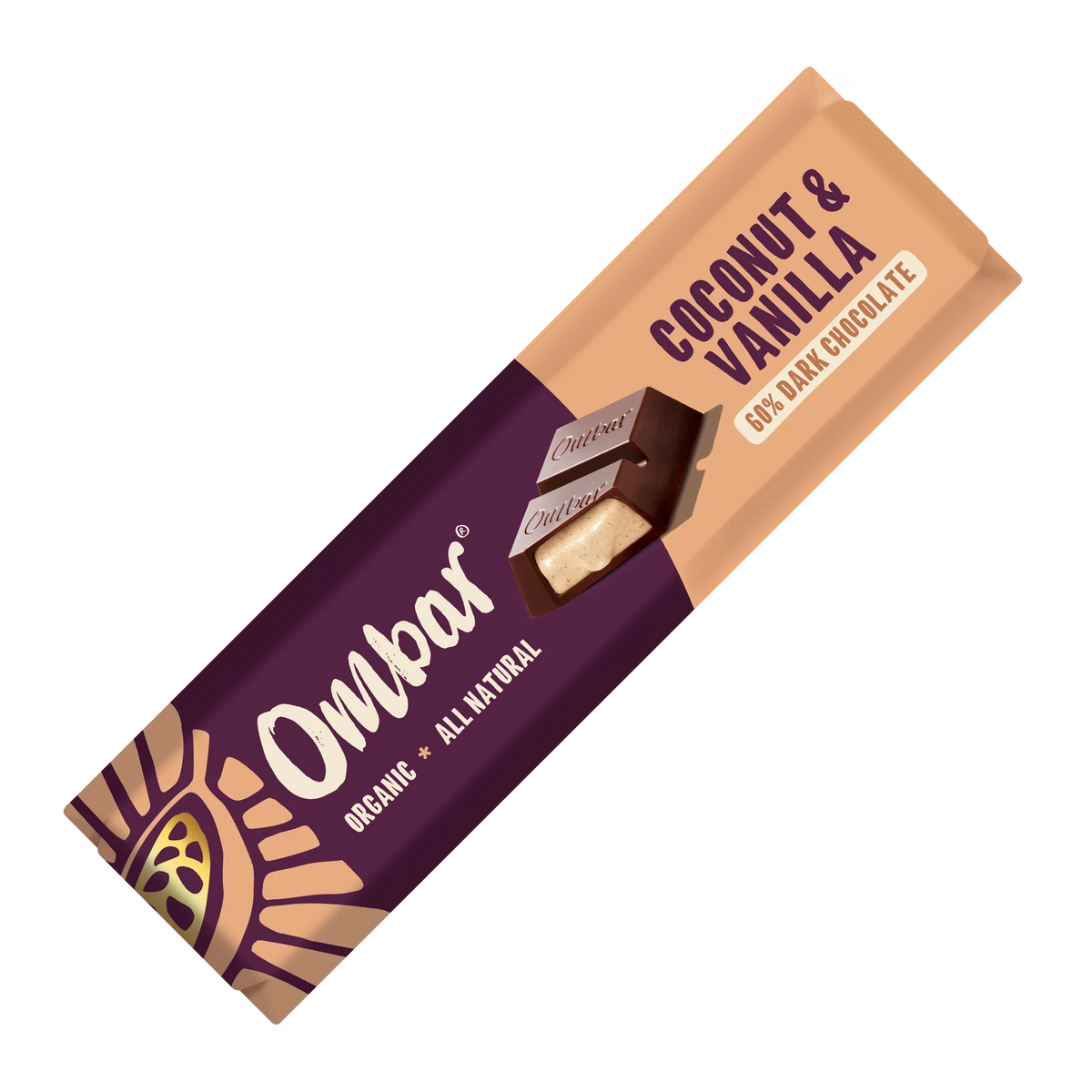 Ombar Coconut Vanilla Filled Chocolate Bar 42g