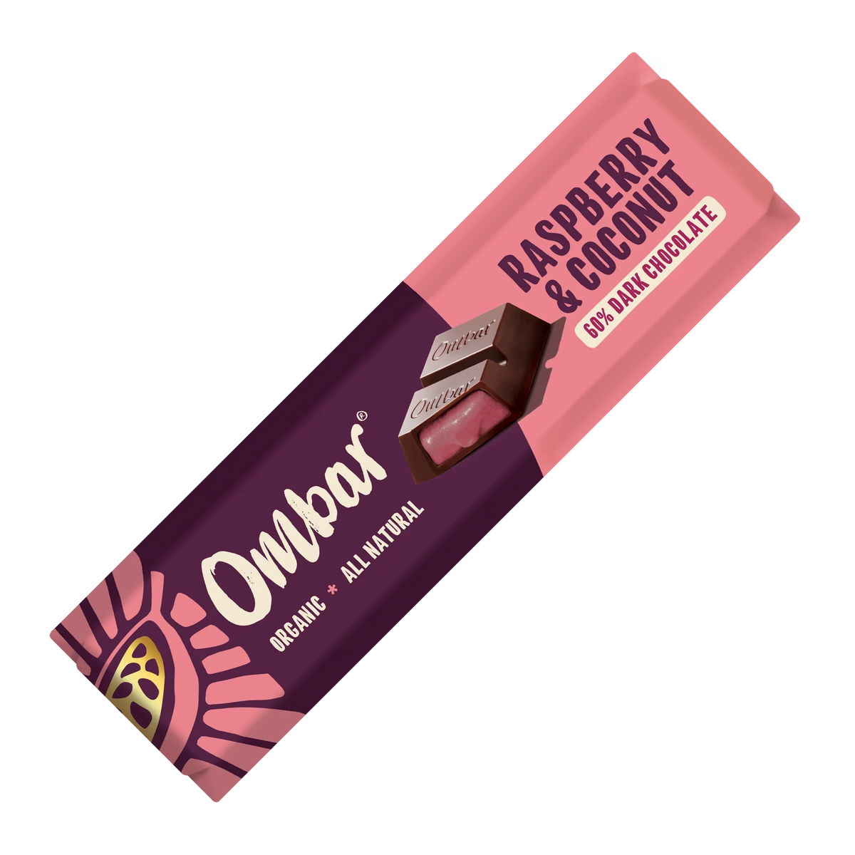 Ombar Coco Raspberry Filled Chocolate Bar 42g