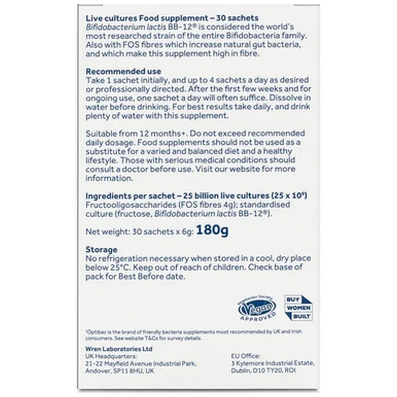 Optibac Probiotics Bifido & Fibre