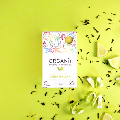 ORGANII Cream Soap - Green Tea & Lime 100g
