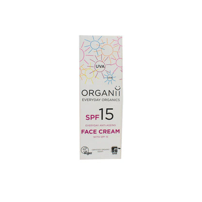 ORGANII SPF15 Anti Ageing Facial Sun Cream 50ml