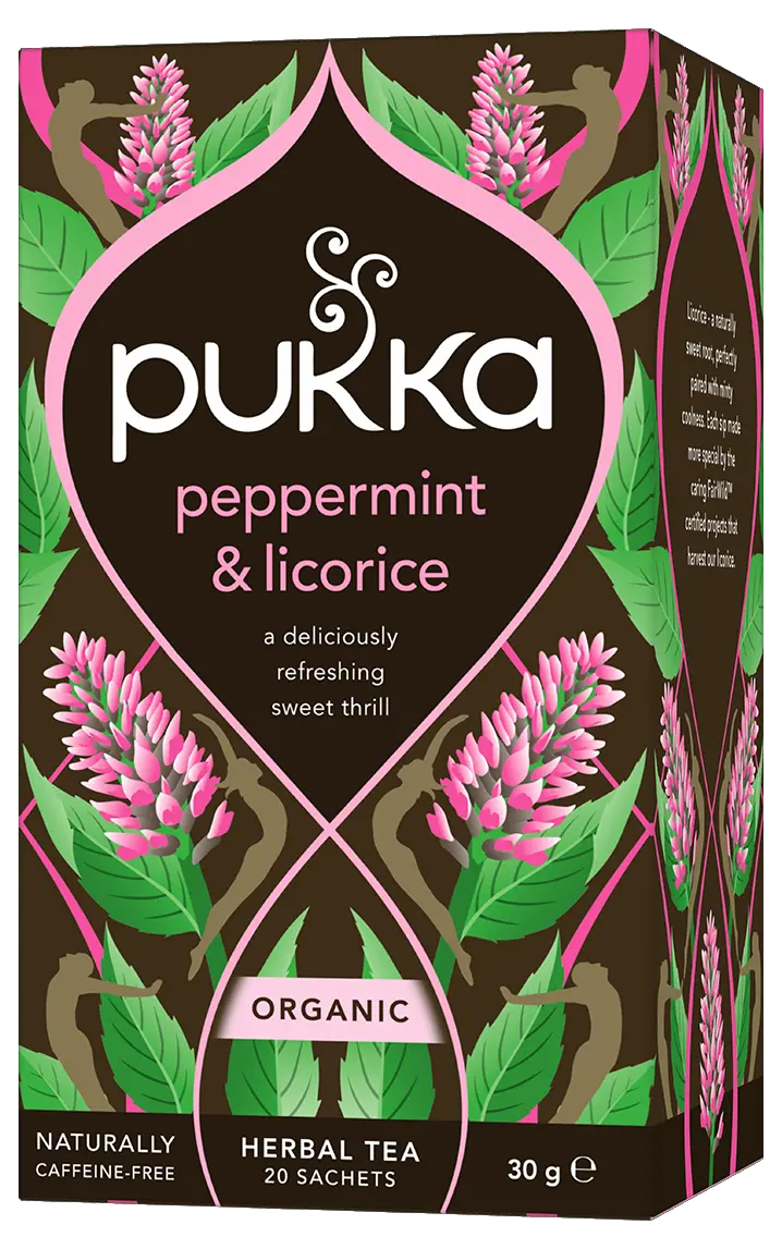 Pukka Peppermint & Licorice 20 organic herbal tea sachets