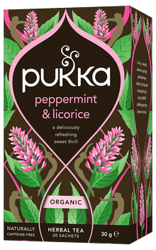 Pukka Peppermint & Licorice 20 organic herbal tea sachets