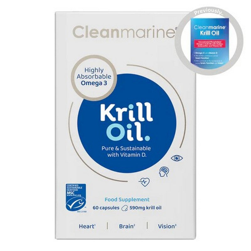 Cleanmarine Krill Oil 60 X 590mg Marine Gelcaps 60 Capsules
