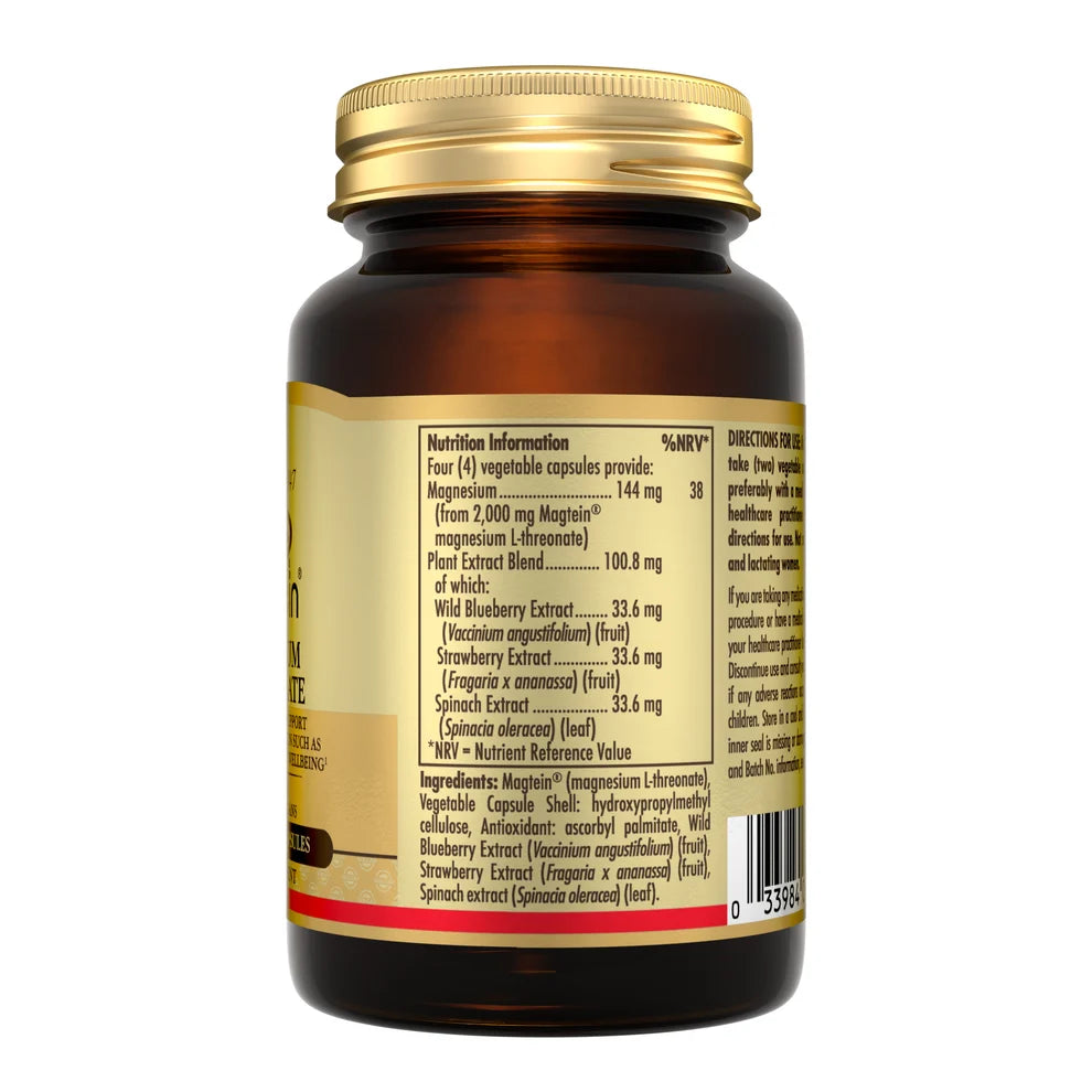 Solgar Magtein Magnesium L- Threonate 60 Veg Capsules