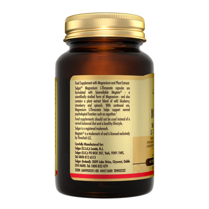 Solgar Magtein Magnesium L- Threonate 60 Veg Capsules