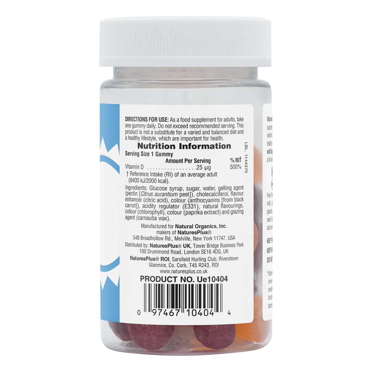 Natures Plus Vitamin D3 25 mcg 60 Gummies