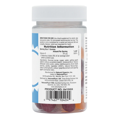 Natures Plus Vitamin D3 25 mcg 60 Gummies