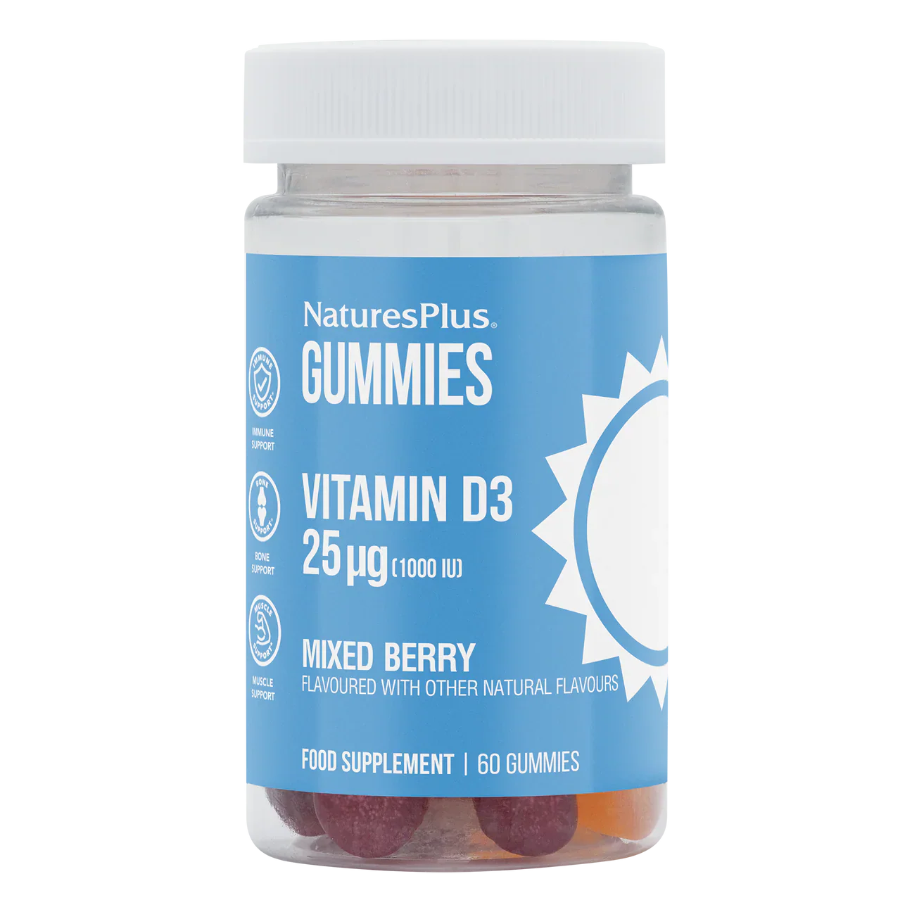 Natures Plus Vitamin D3 25 mcg 60 Gummies
