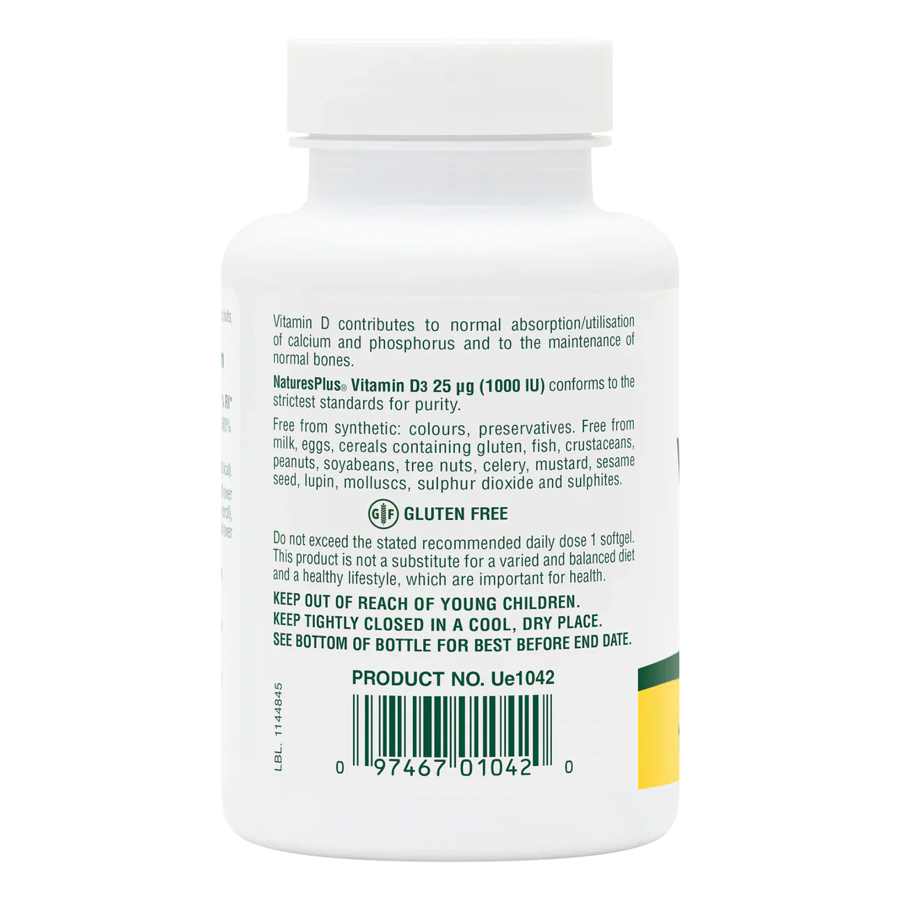 Natures Plus Vitamin D3 1,000iu 180 Softgels