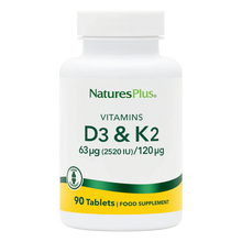 Natures Plus Vitamin D3(2500iu) With K2(120 mcg) 90 Tablets