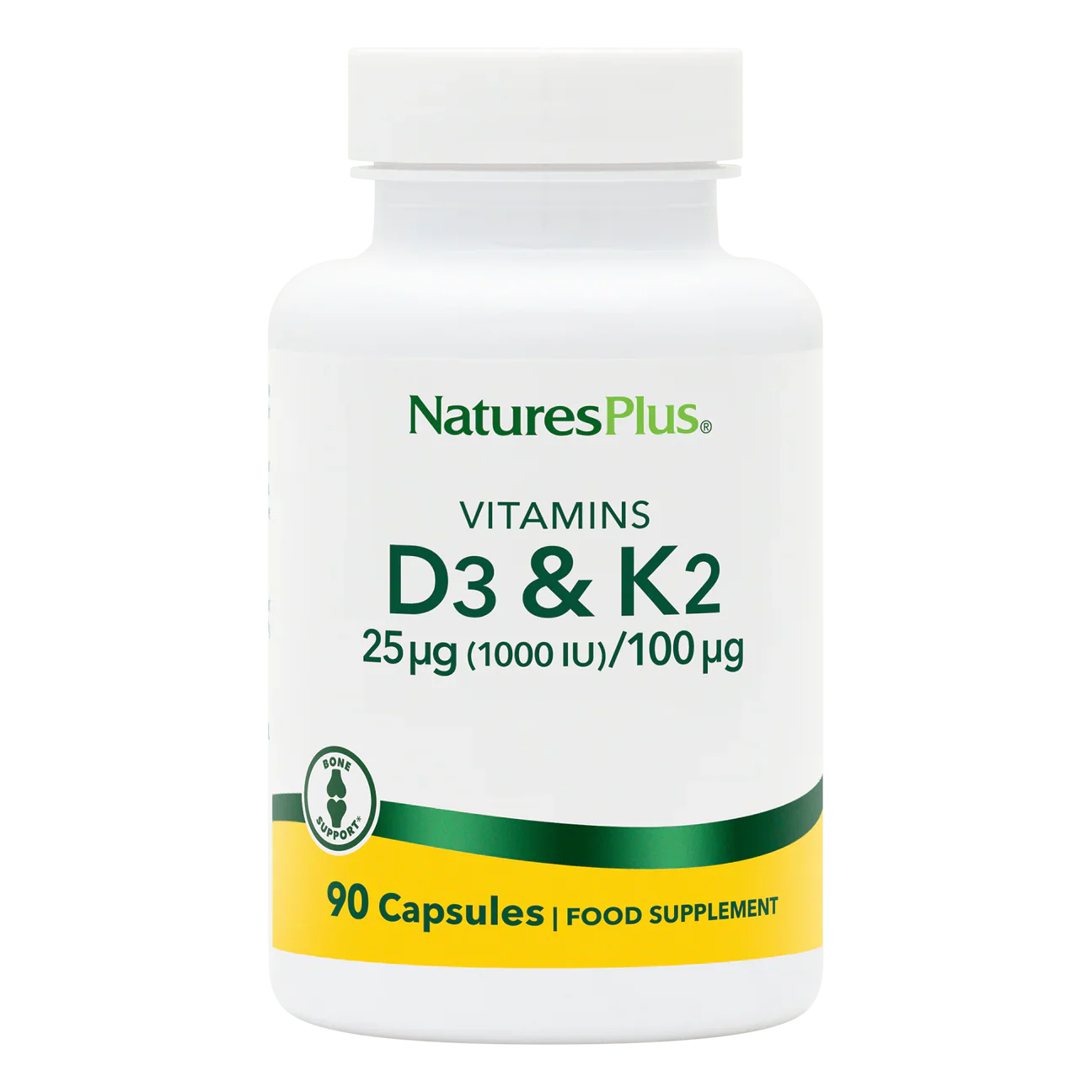 Natures Plus Vitamin D3 1,000iu K2 100 mcg 90 Capsules