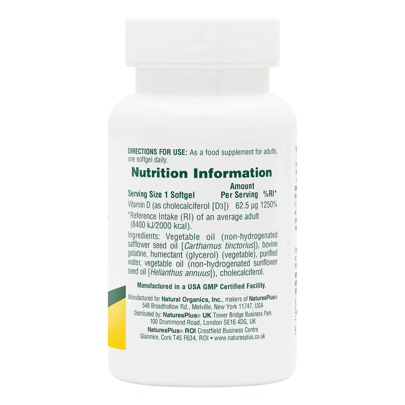 Natures Plus Vitamin D3 2500iu 90 Softgels