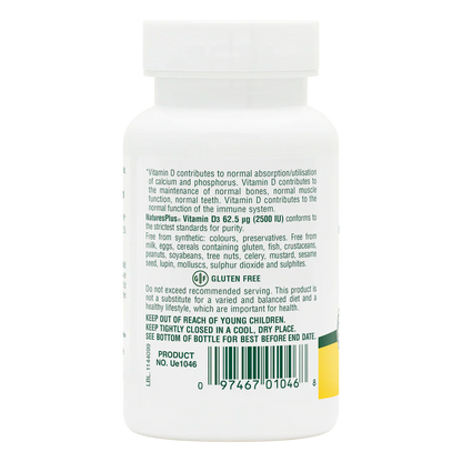 Natures Plus Vitamin D3 2500iu 90 Softgels