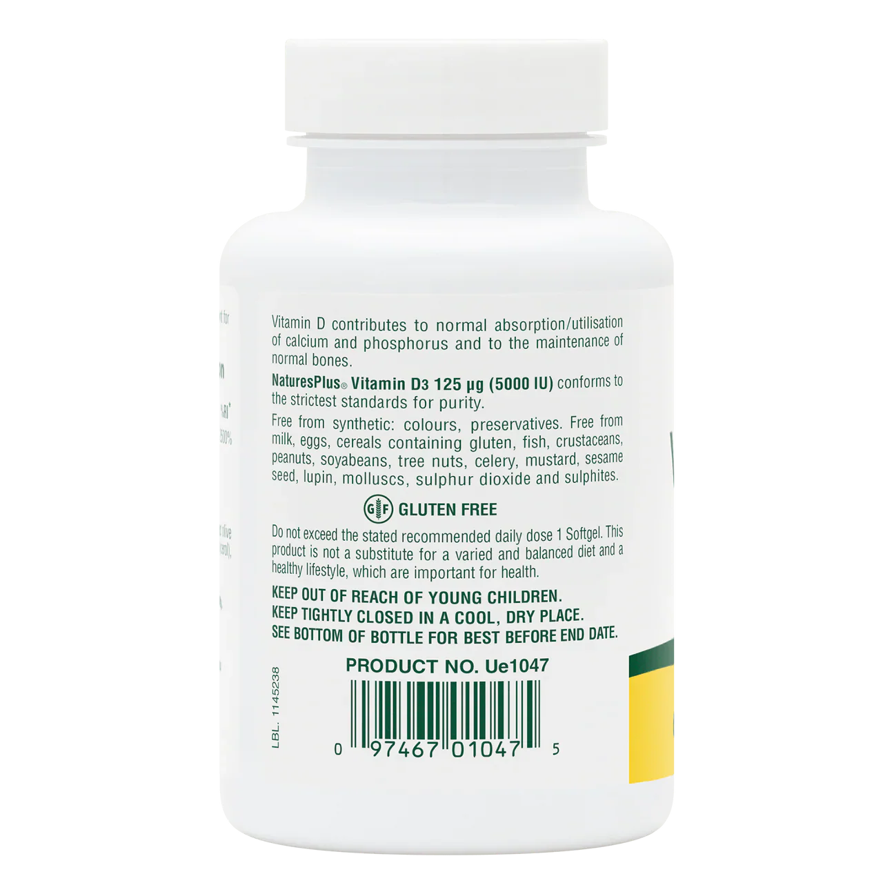 Natures Plus Vitamin D3 125mcg/5000iu 60 Softgels