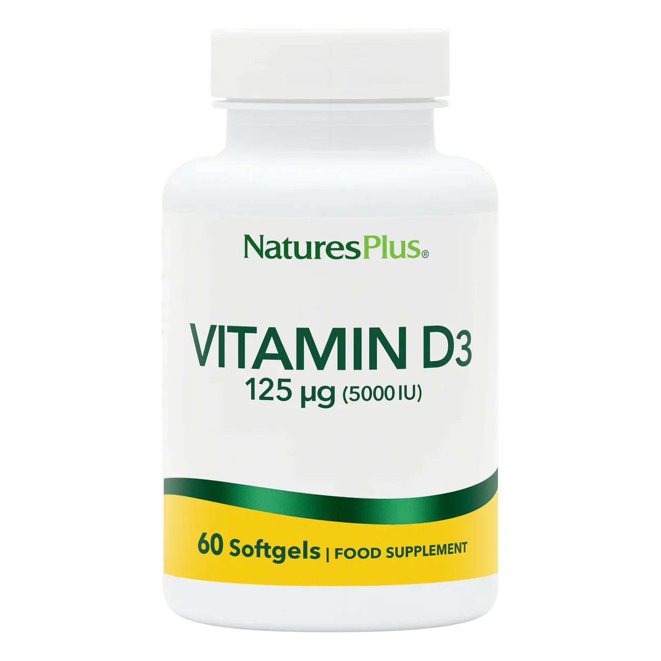 Natures Plus Vitamin D3 125mcg/5000iu 60 Softgels