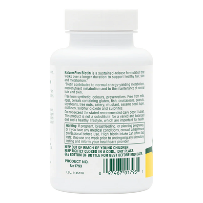 Natures Plus Biotin 10mg Sustained Release 90 Tablets