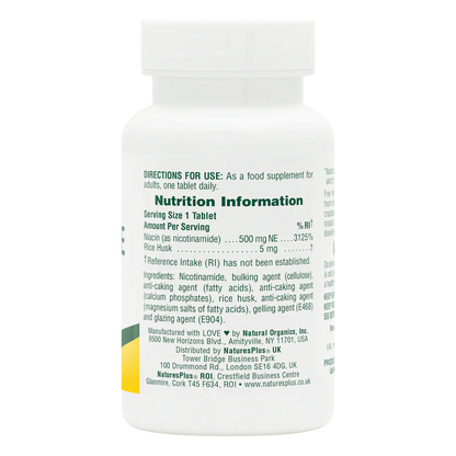 Natures Plus Nicotinamide 500mg 90 Tablets