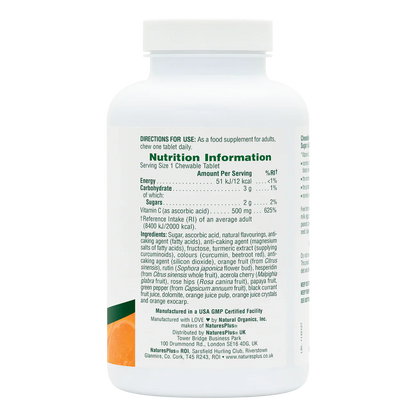 Natures Plus Orange Juice C 500mg 90 Chewables