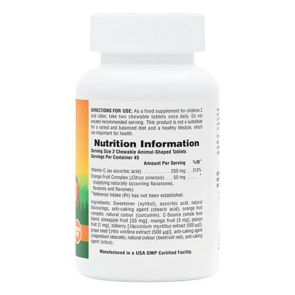 Natures Plus Animal Parade Sugar Free Vitamin C 90 Chewables