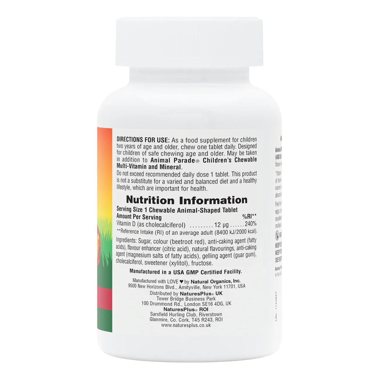 Natures Plus Animal Parade Vitamin D3 500iu 90 Chewables