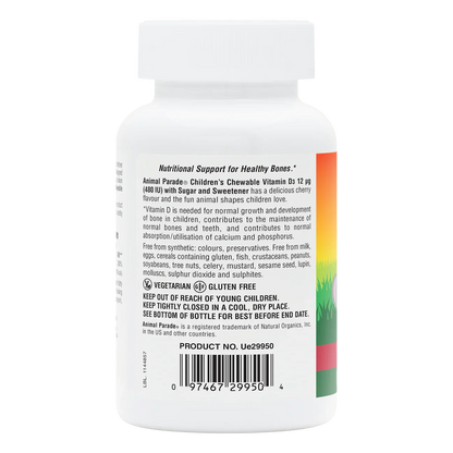 Natures Plus Animal Parade Vitamin D3 500iu 90 Chewables