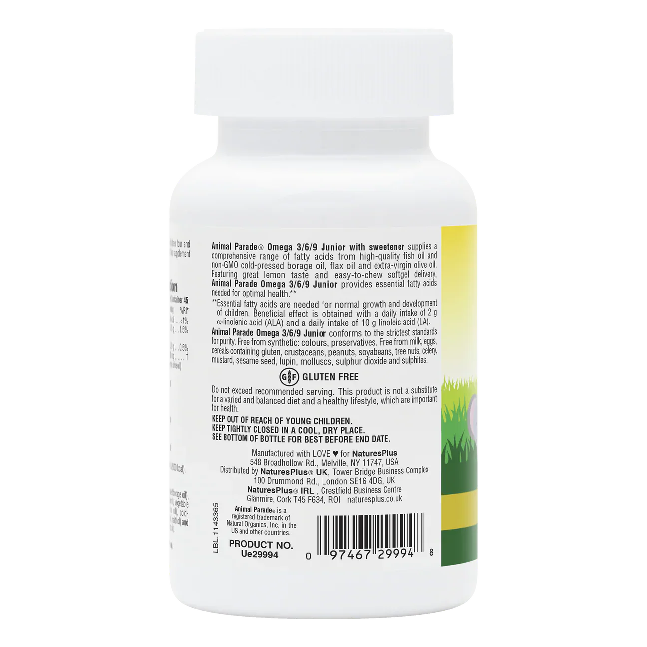 Natures Plus Animal Parade Omega 3/6/9 Junior 90 Softgels