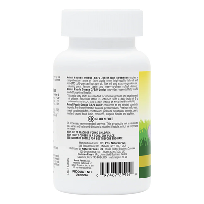 Natures Plus Animal Parade Omega 3/6/9 Junior 90 Softgels