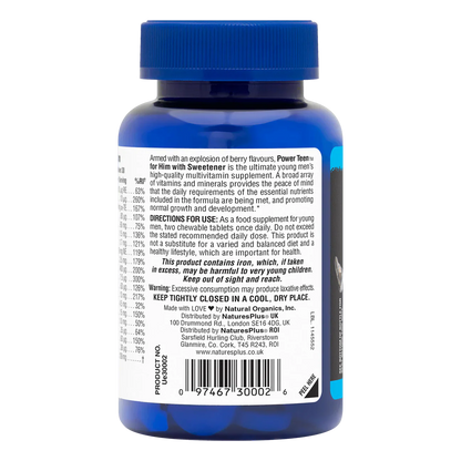 Natures Plus Power Teen (His) 60 Chewables