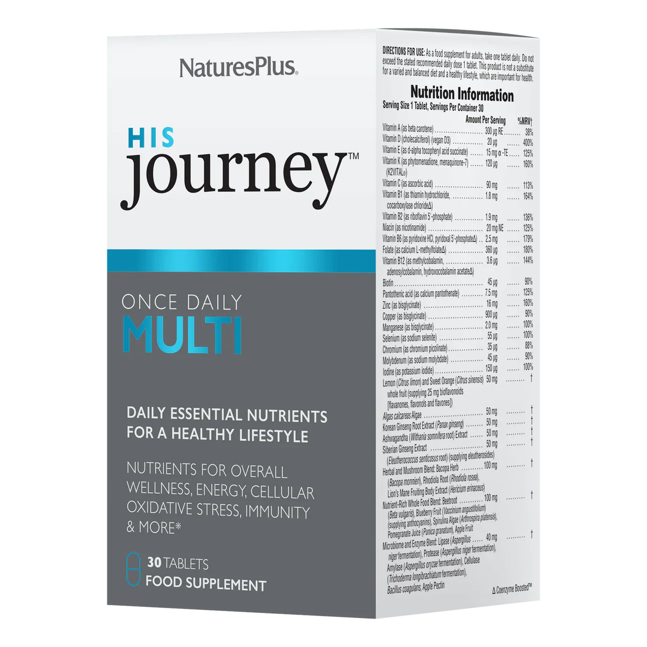Natures Plus Journey His Multi 30 Tablets
