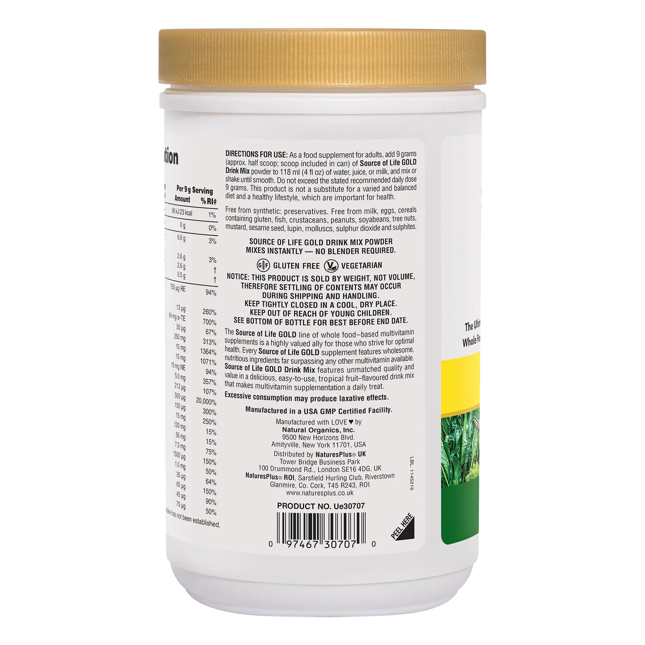 Natures Plus Source Of Life Gold Drink Mix Powder