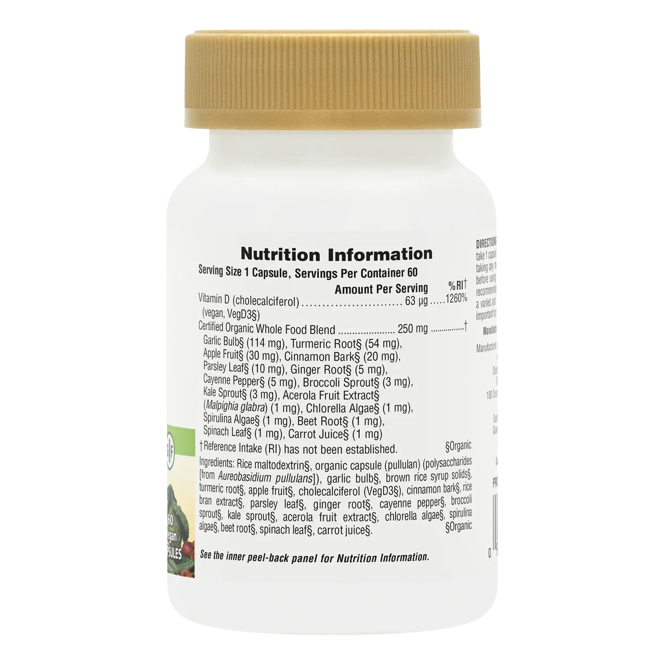 Natures Plus Source Of Life Garden Organic Vitamin D3 2500Iu 60 Capsules