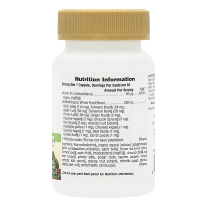 Natures Plus Source Of Life Garden Organic Vitamin D3 2500Iu 60 Capsules