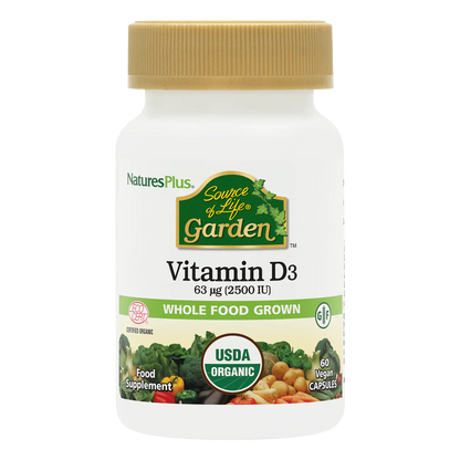Natures Plus Source Of Life Garden Organic Vitamin D3 2500Iu 60 Capsules