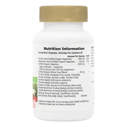 Natures Plus Source Of Life Garden Organic Calcium 1000mg 120 Capsules