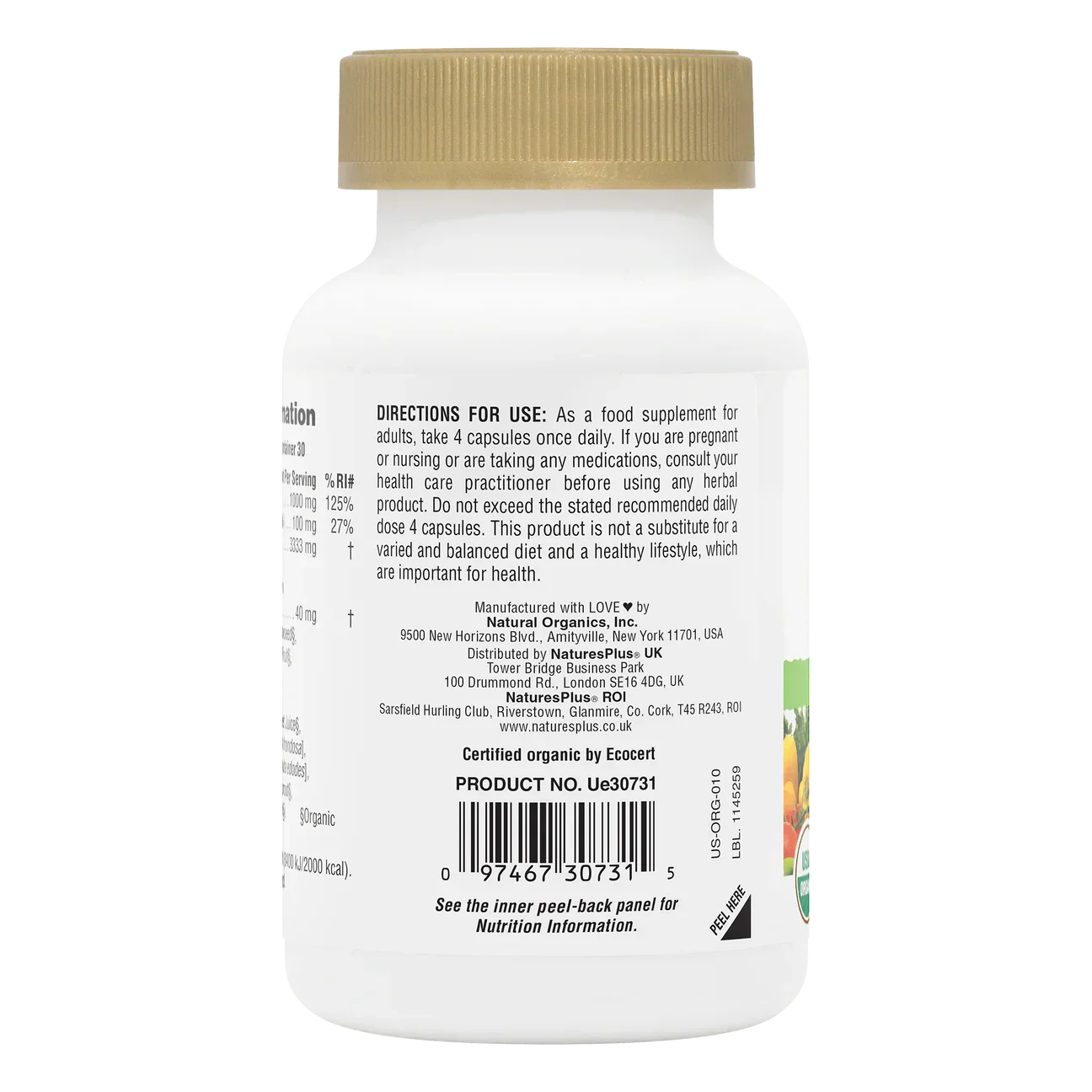 Natures Plus Source Of Life Garden Organic Calcium 1000mg 120 Capsules