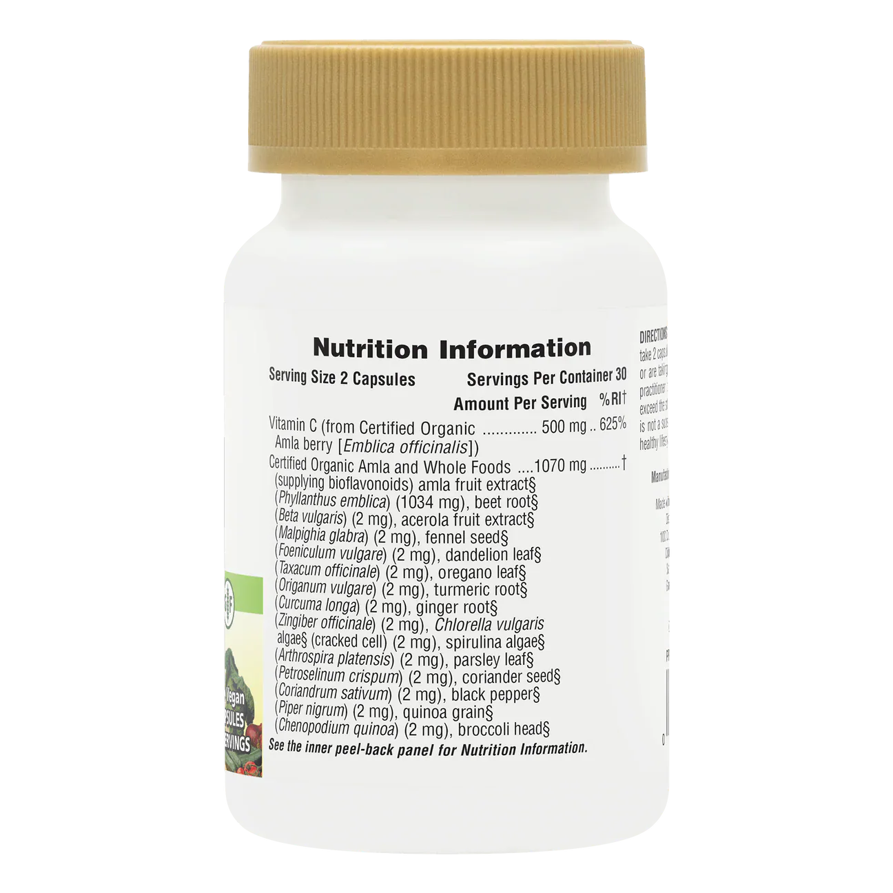 Natures Plus Source Of Life Garden Organic Vitamin C 500mg 60 Capsules