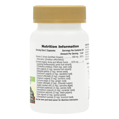 Natures Plus Source Of Life Garden Organic Vitamin C 500mg 60 Capsules