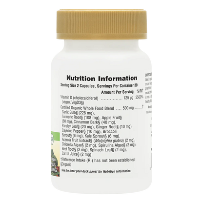 Natures Plus Source Of Life Garden Organic Vitamin D3 5000iu 60 Capsules
