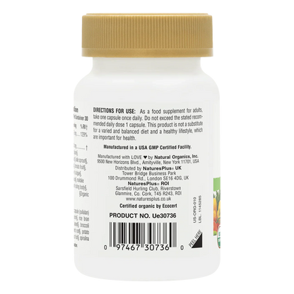 Natures Plus Source Of Life Garden Organic Iron 18mg 30 Capsules