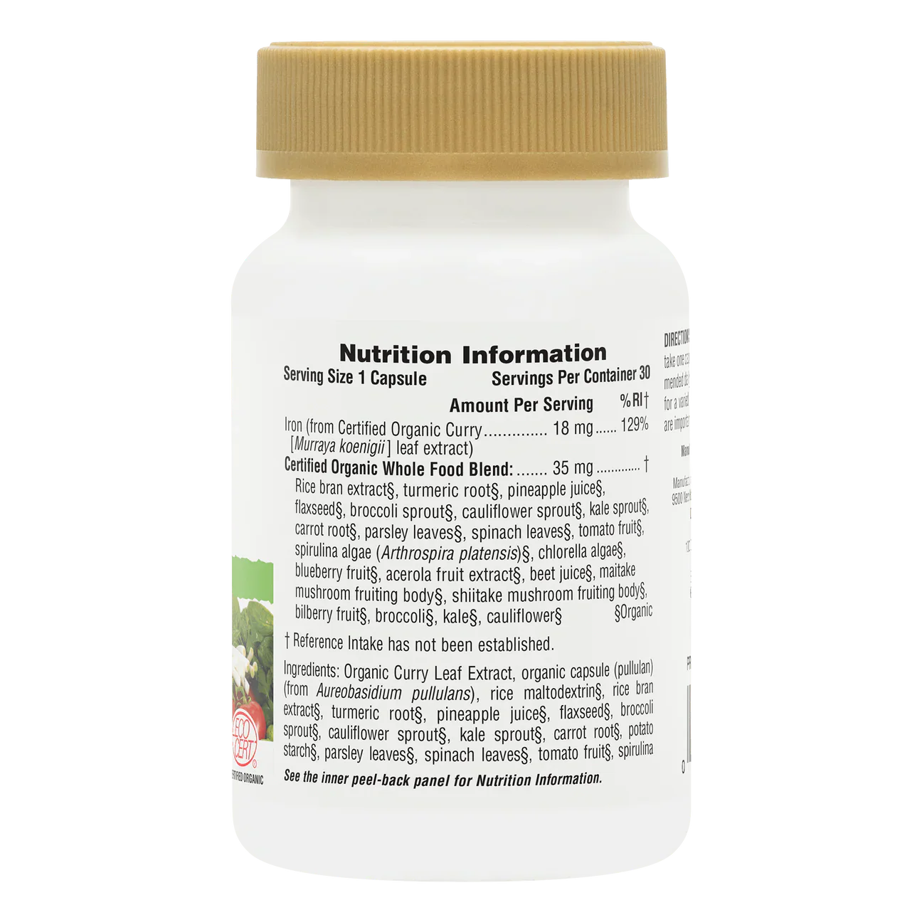 Natures Plus Source Of Life Garden Organic Iron 18mg 30 Capsules