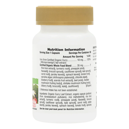 Natures Plus Source Of Life Garden Organic Iron 18mg 30 Capsules
