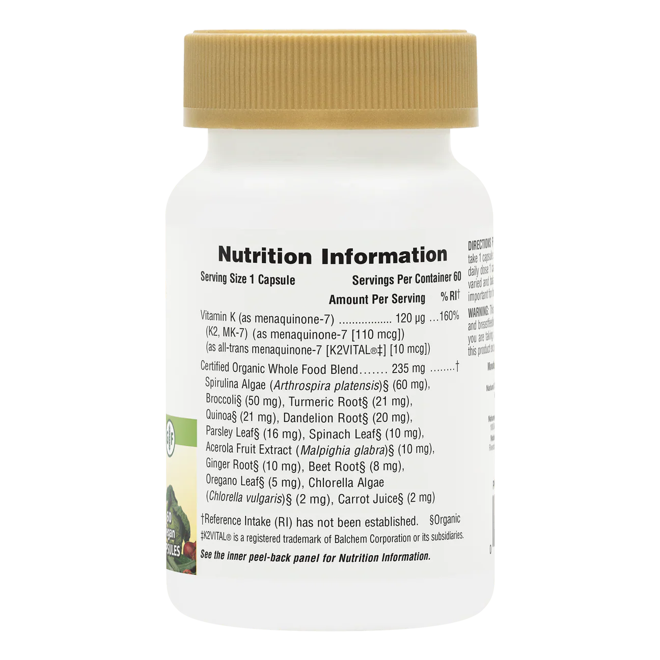 Natures Plus Source Of Life Garden Organic Vitamin K2 120mcg 60 Capsules