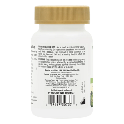 Natures Plus Source Of Life Garden Organic Vitamin K2 120mcg 60 Capsules