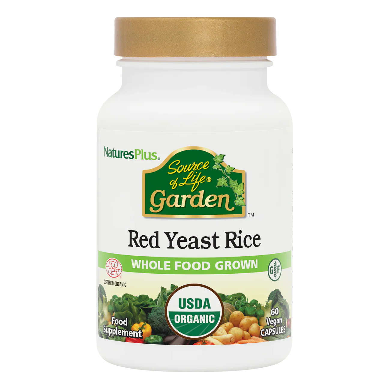 Natures Plus Source Of Life Garden Organic Red Yeast Rice 600mg 60 Capsules