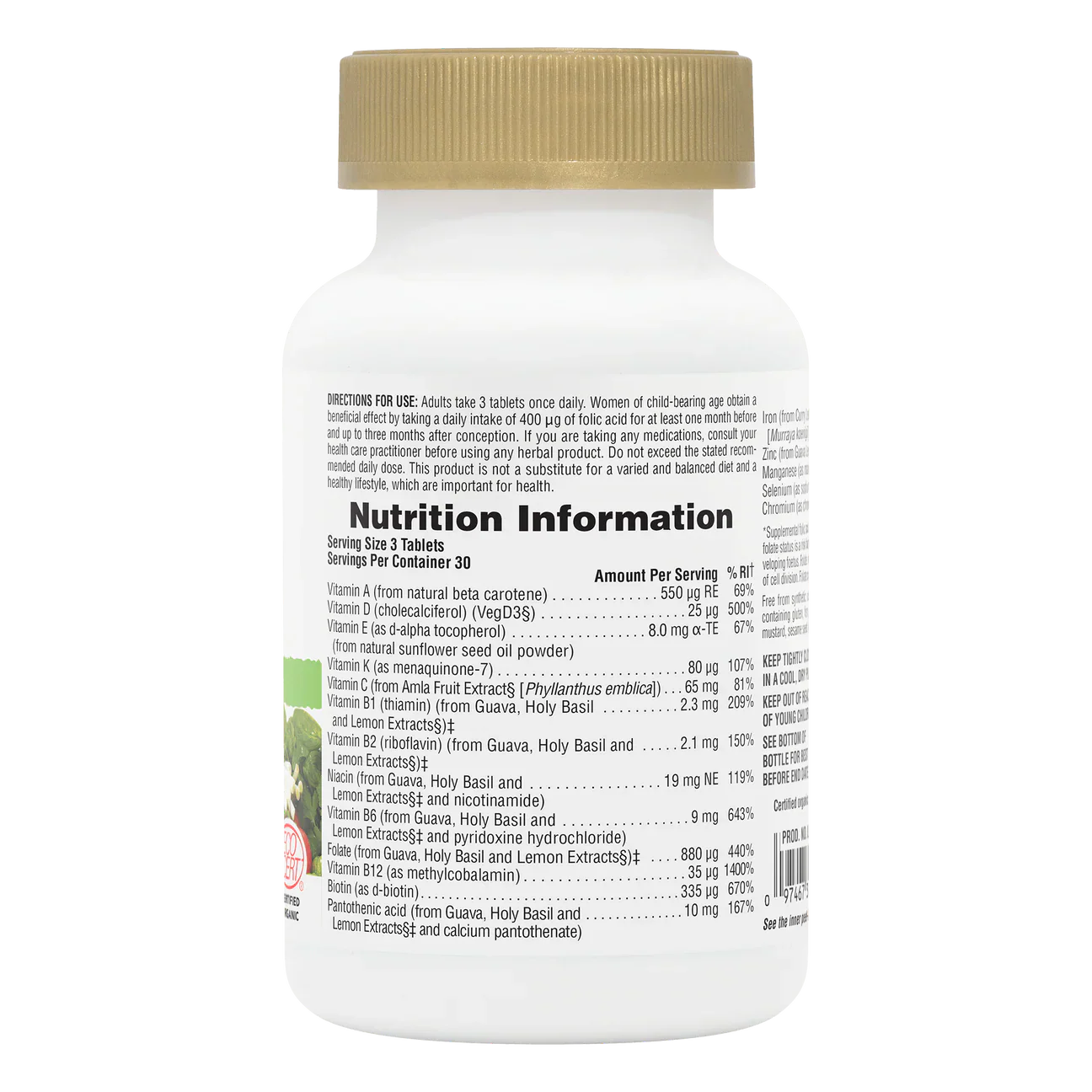Natures Plus Source Of Life Garden Organic Prenatal 90 Tablets
