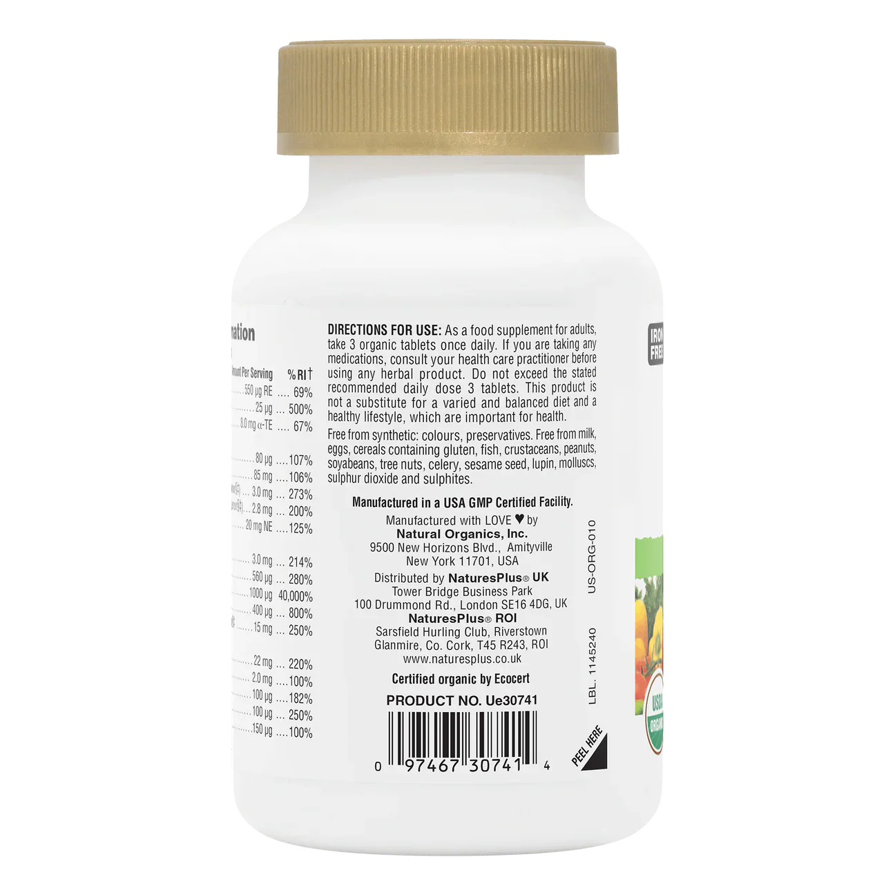 Natures Plus Source Of Life Garden Organic Mens Multi 90 Tablets